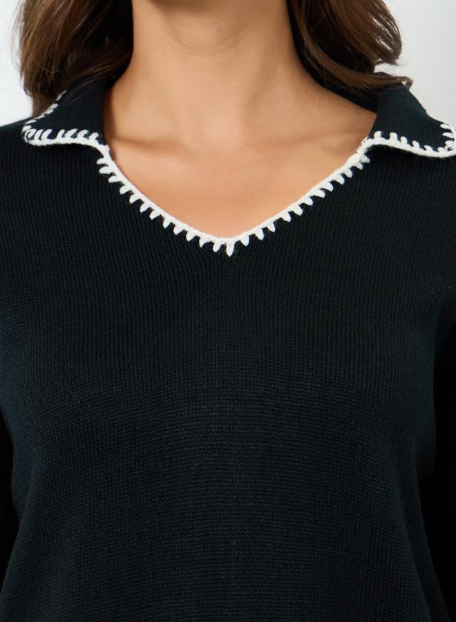 Styli Women Black Sweater Tio and Trousers Co-Ords - Image 3